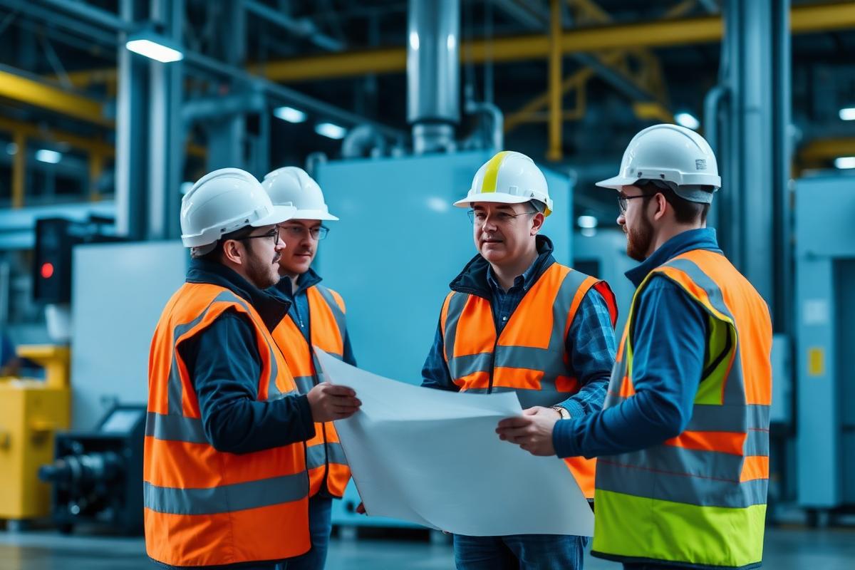 Equipe Tecall em ambiente industrial